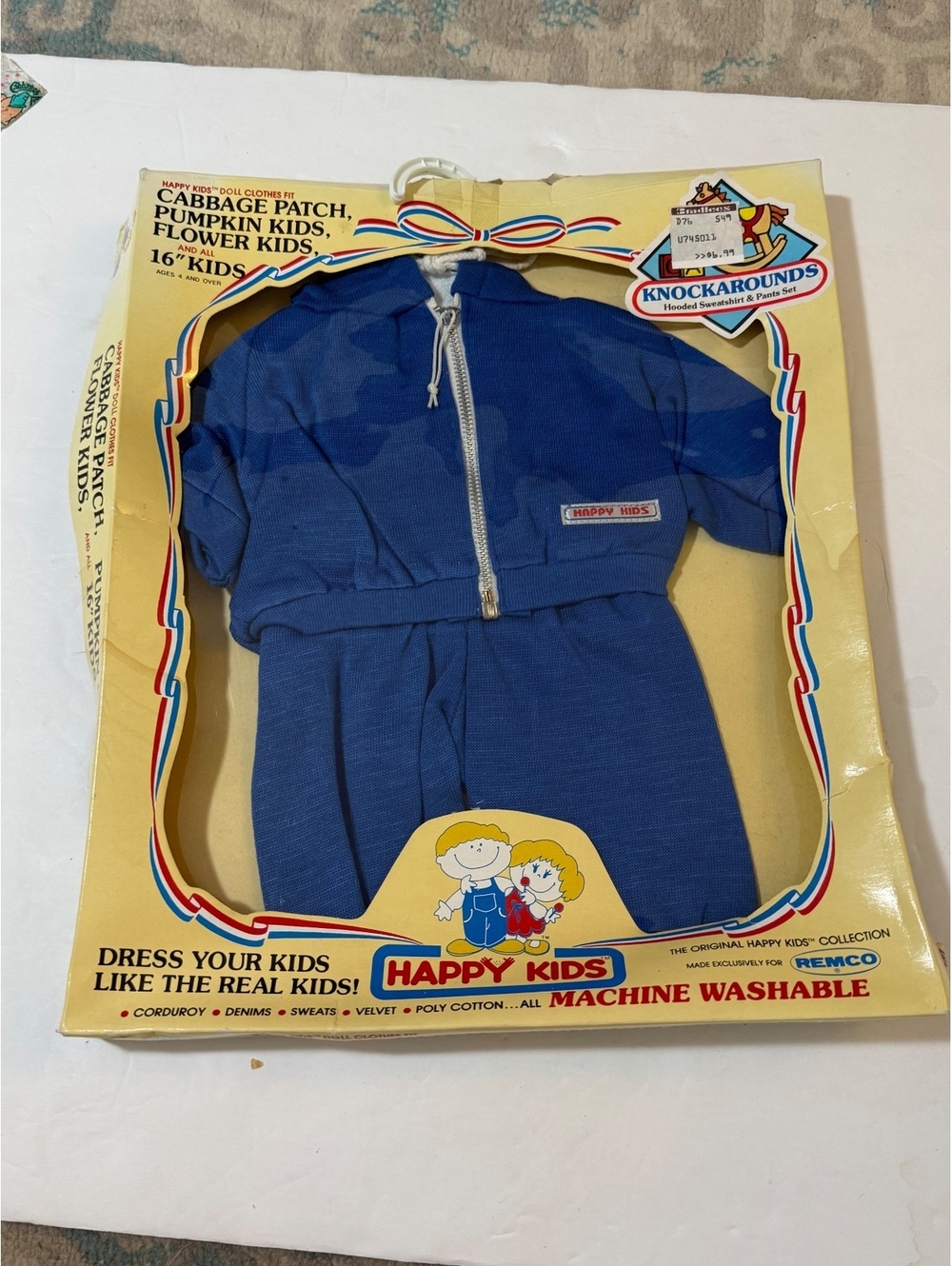 Cabbage Patch Blue Zippered Outfit for 16" Dolls by Remco - Vintage 1984